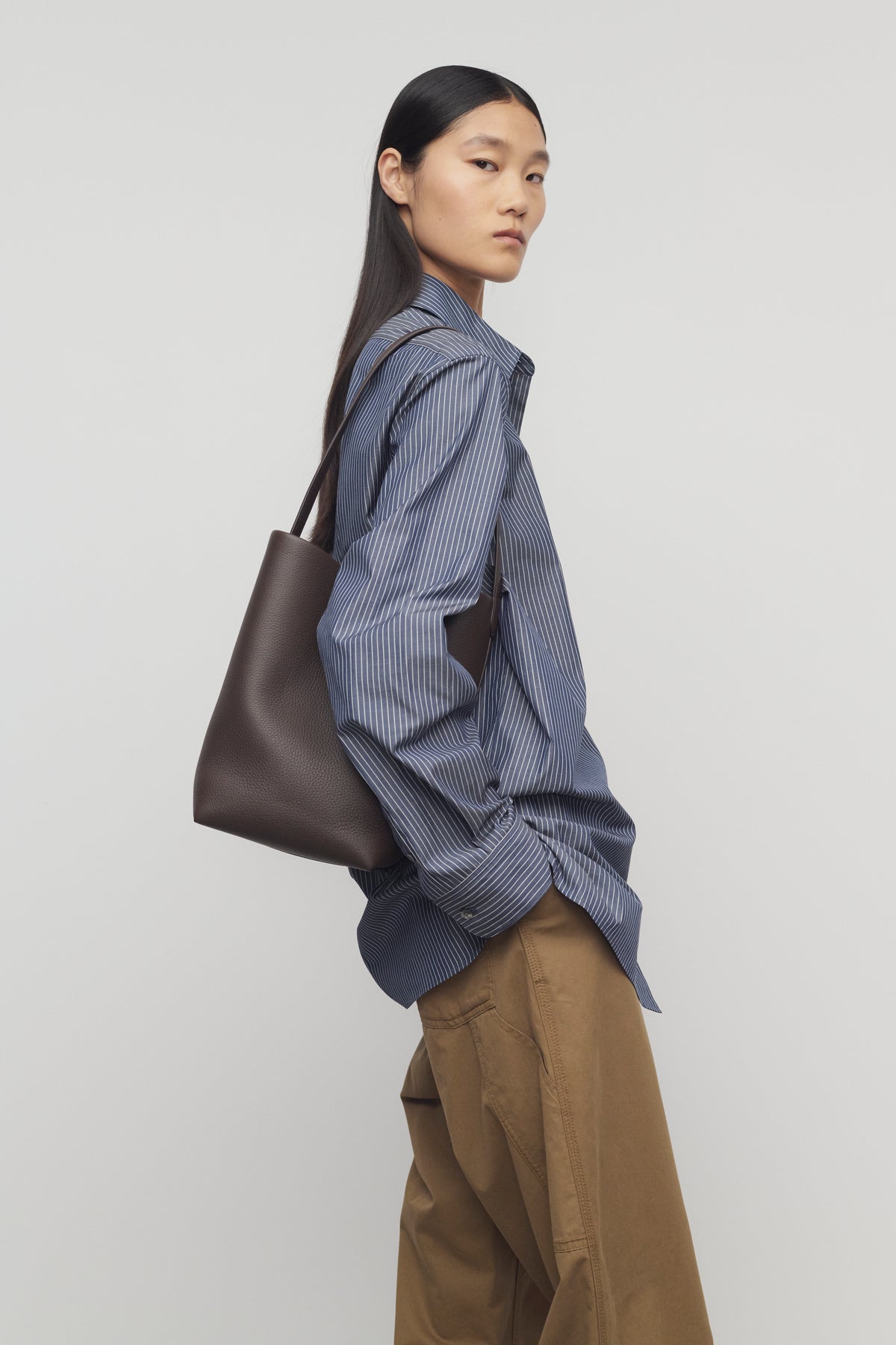 Medium N/S Park Borsa Tote in Pelle