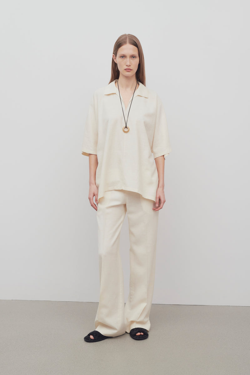 Foulard Pant in Wool, Silk and Linen