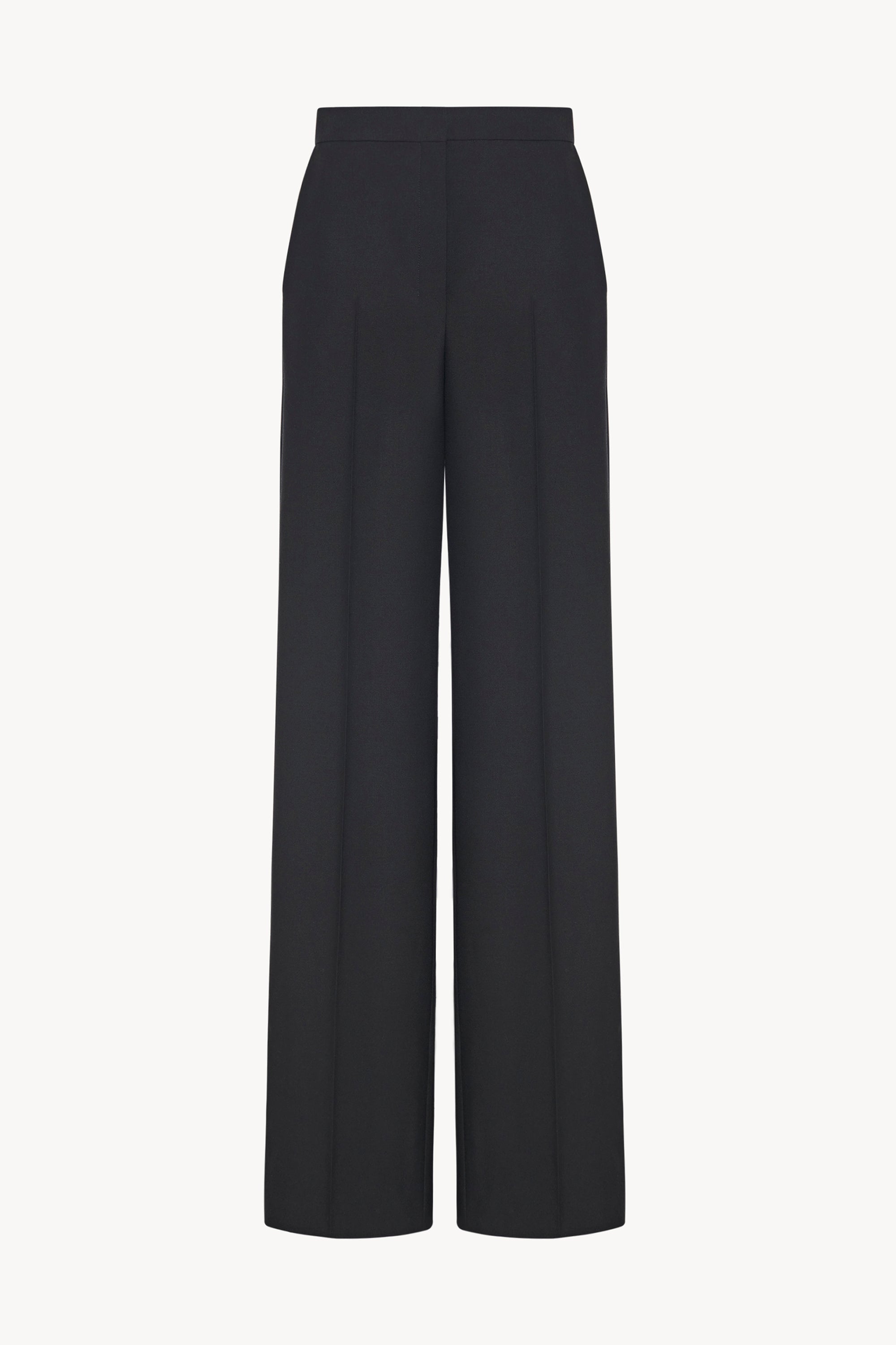Delton Pant Black in Wool and Mohair – The Row