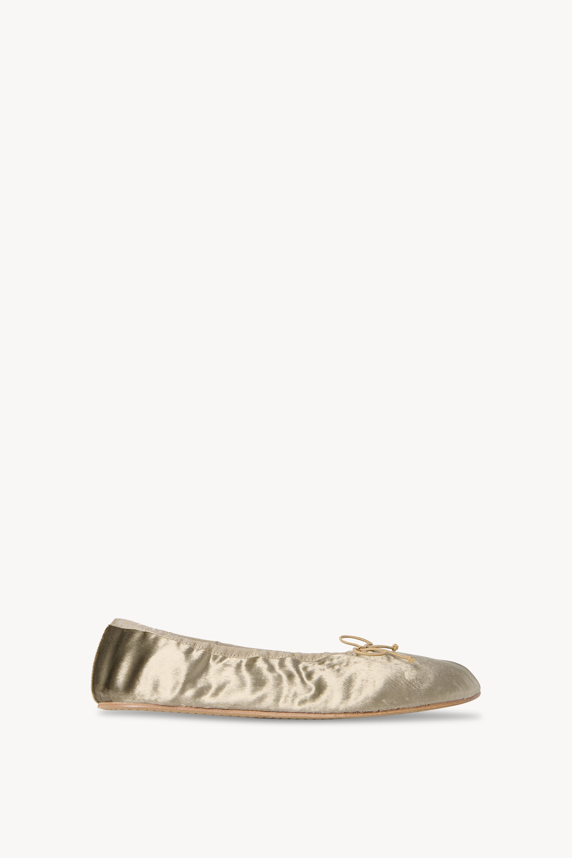 パンプス 25ss THE ROW Leather star ballerinas F1638M39GOLD Round Ballet Flat Gold in Velvet – The Row