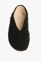 Embroidered Stella Slipper in Leather and Glass