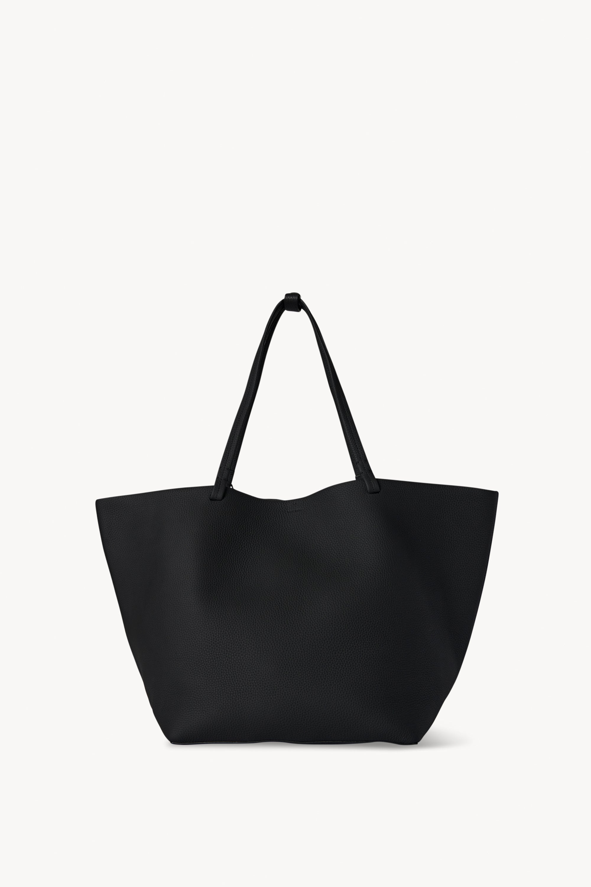 The Row Park Leather-trimmed Canvas Tote in Black