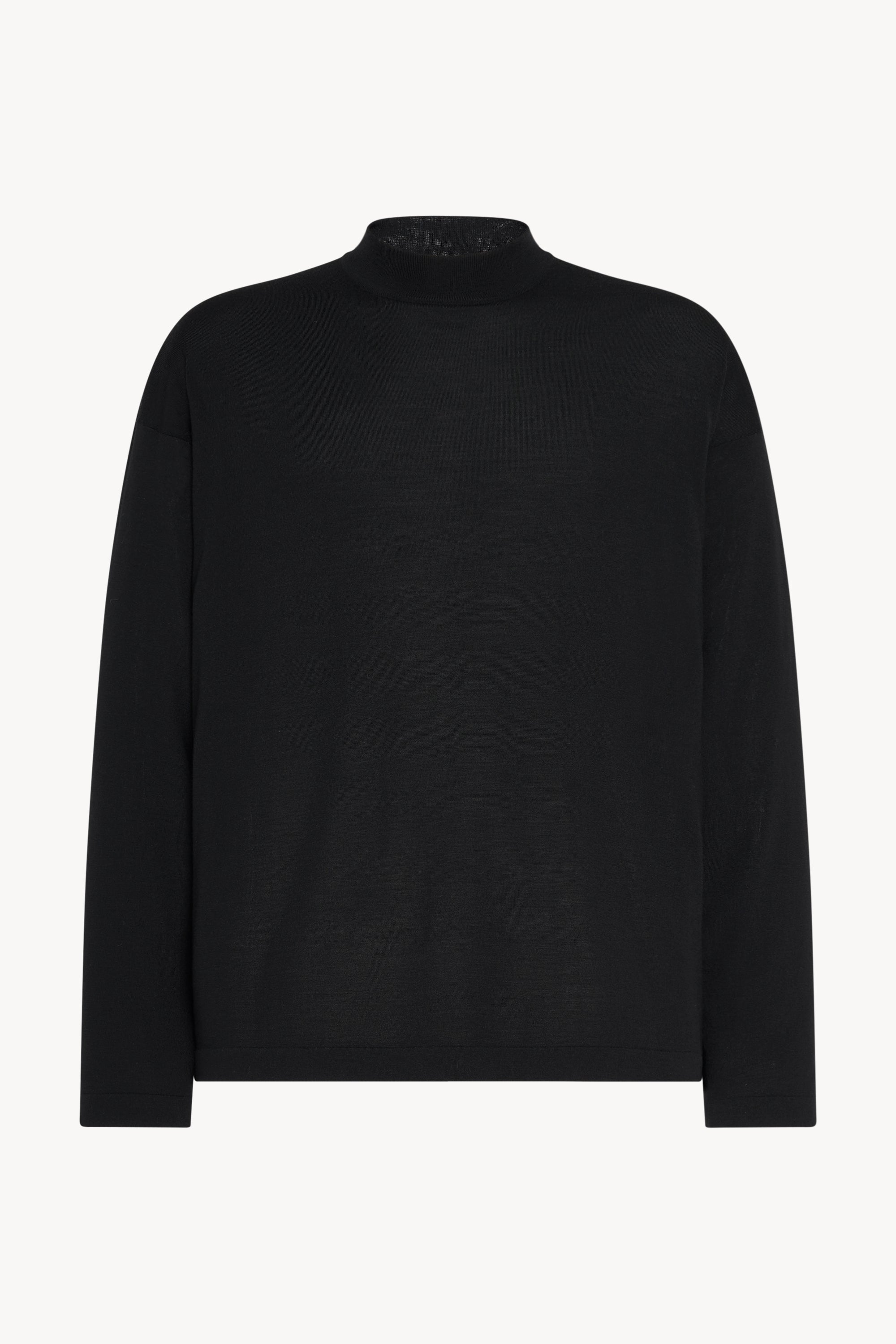 Delsie Mock Neck Black In Wool The Row delsie-mock-neck-black-in-wool-the-row
