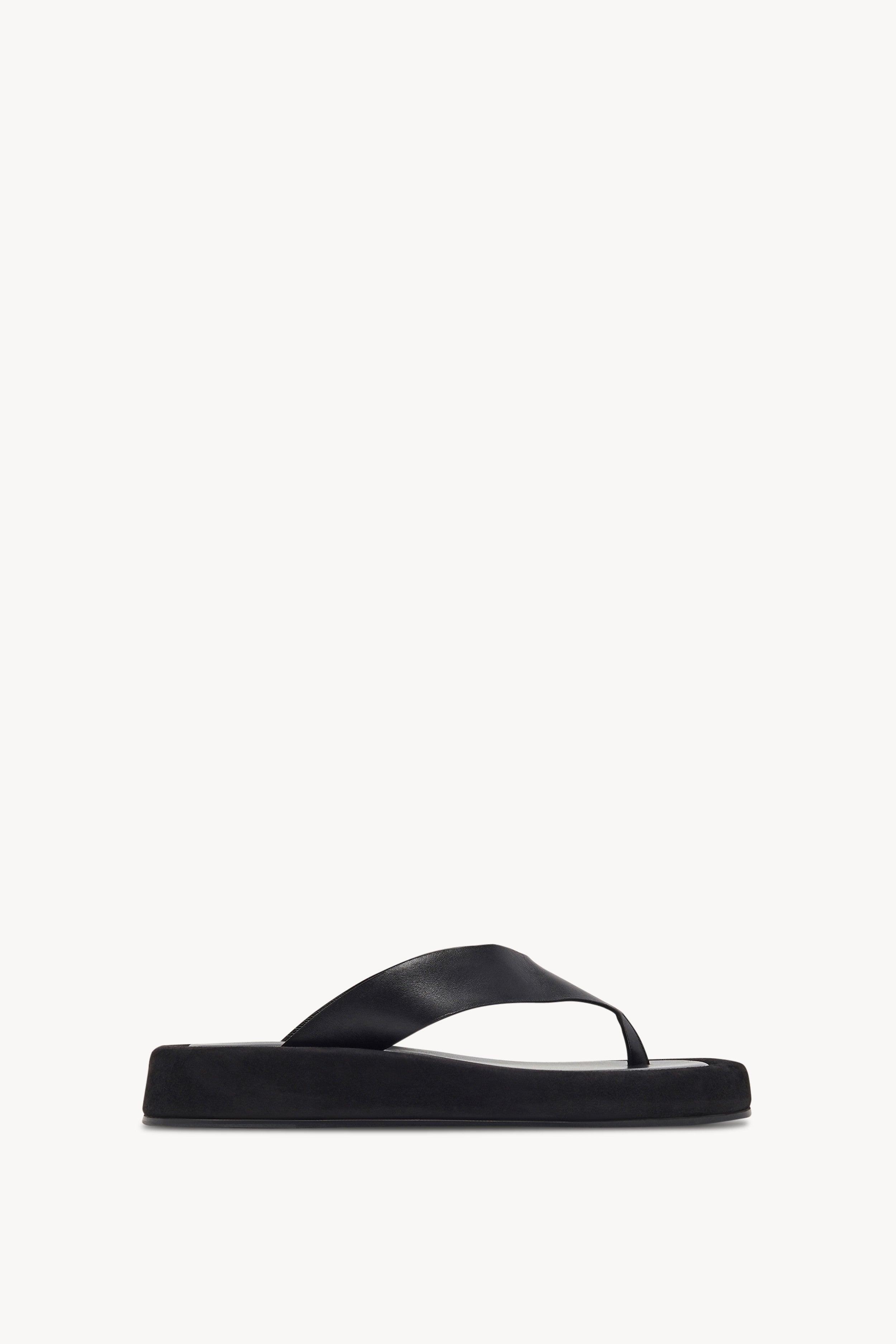 Ginza Sandal Black in Suede – The Row
