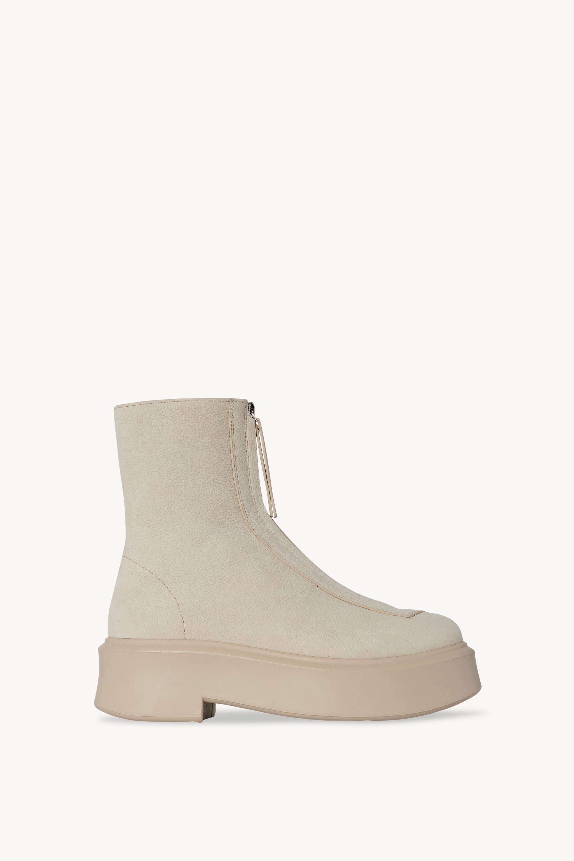 Zipped Boot I Beige in Leather – The Row
