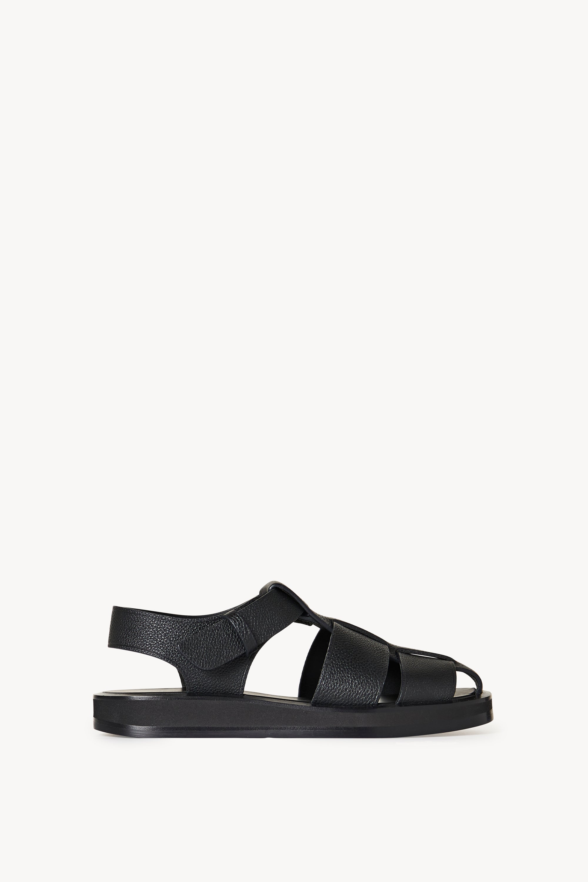 Fisherman Sandal Black in Leather – The Row