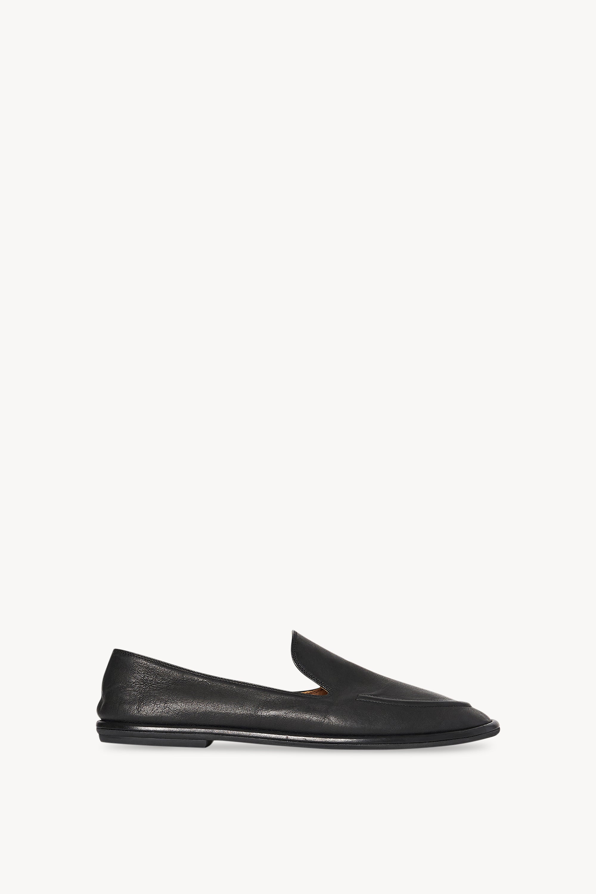 Soft leather loafers in black - The Row