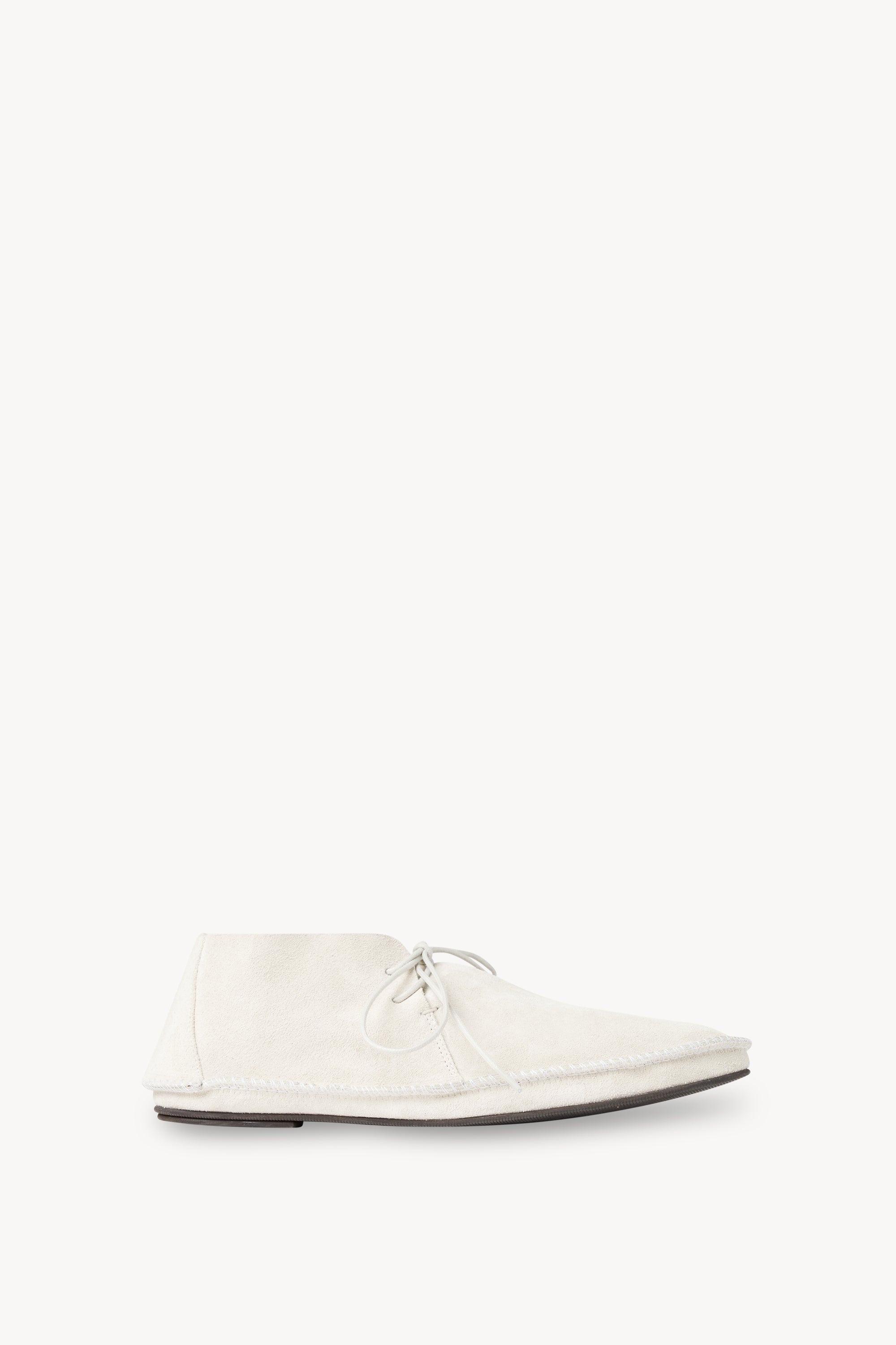Tyler Lace Up Shoe White in Suede – The Row