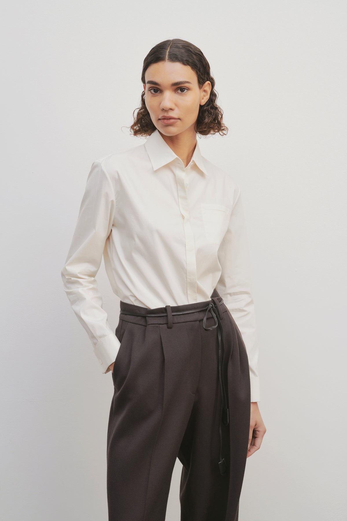 Lunar Shirt White in Cotton – The Row