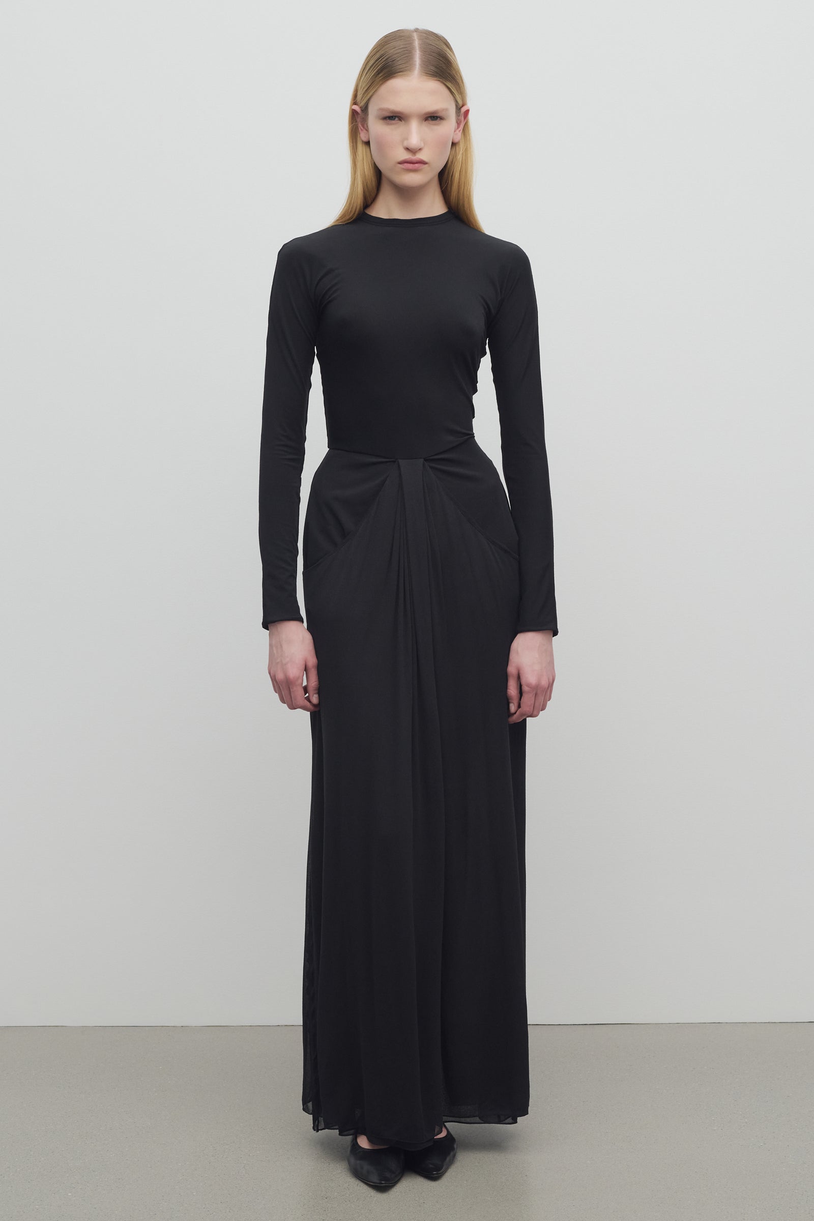 パーティードレス [The Row] Anselm Dress in Jersey Anselm Dress Black in Jersey – The Row