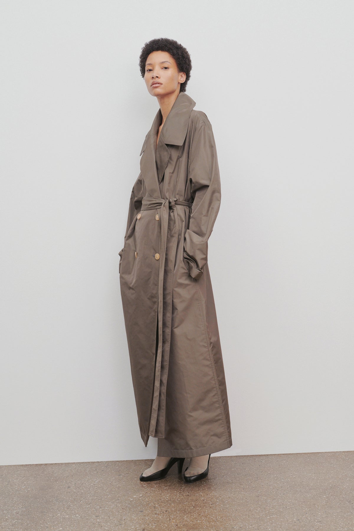 Cadel Coat in Polyester and Silk