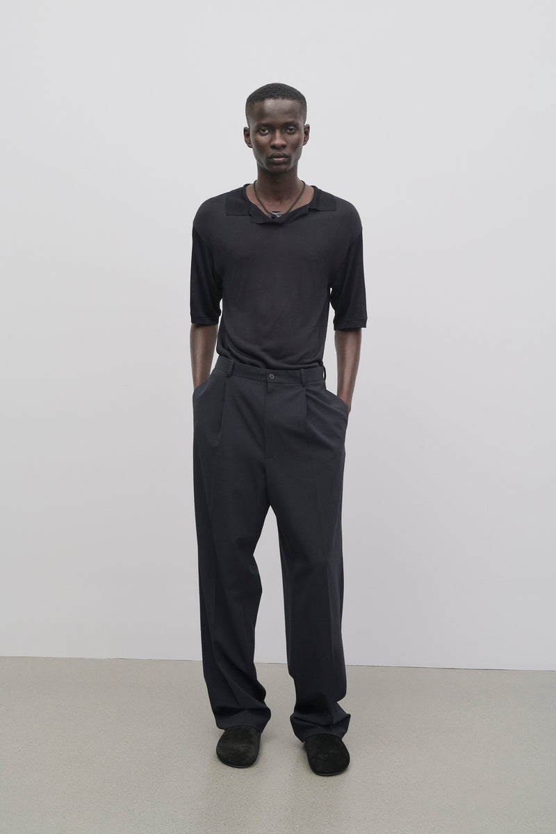 Keenan Pant Blue in Polyester and Wool – The Row