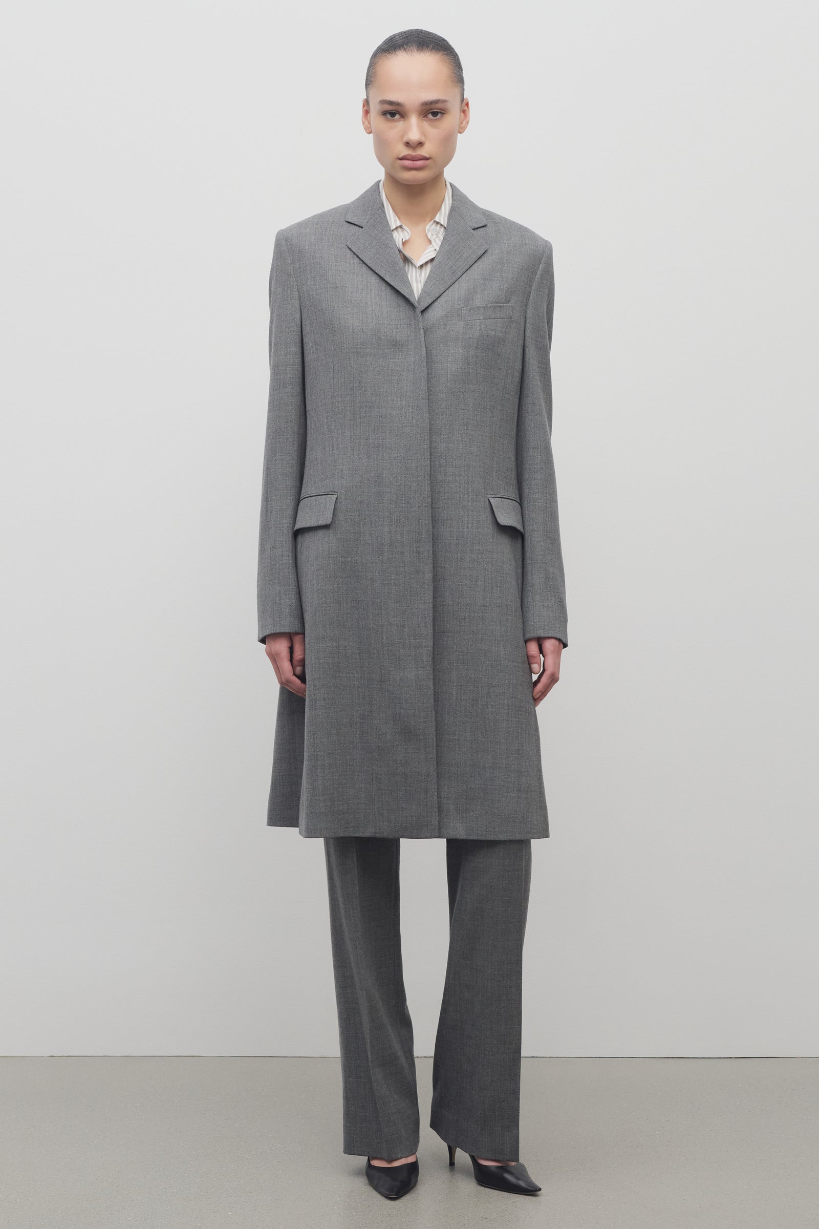コート [The Row] Kamila Coat in Wool 8946W3461GYMF_a8e28c4c-310b-