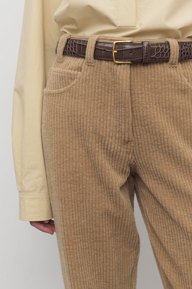 Clair Pantalon en Velours Côtelé