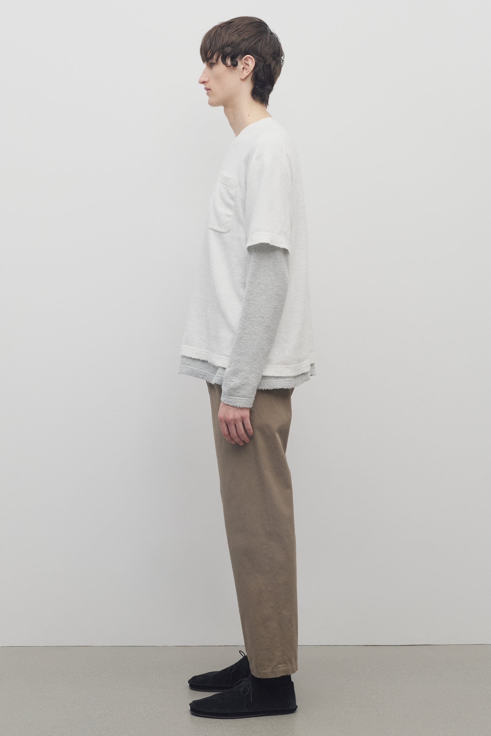 The Row Teo コットン＆カシミア パンツ ネイビー ウィメンズ パンツ＆ショーツ：パンツ、ワイドレッグパンツ