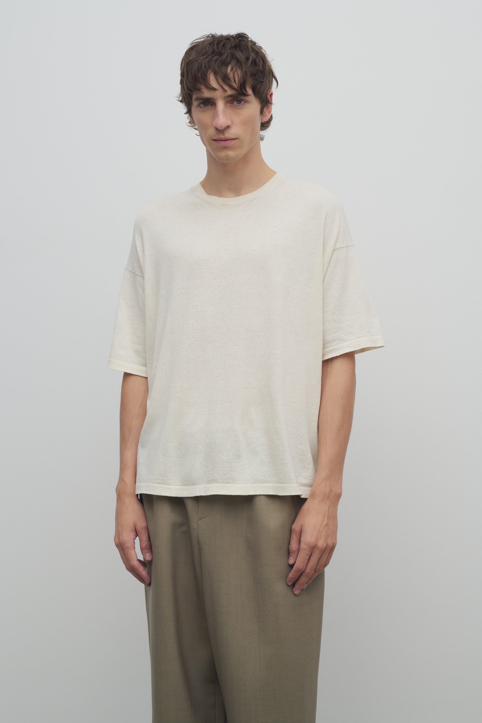 【The Row】上質★Stockton シルク リブクルーネック トップス Stockton シルク製のトップス ホワイト – The Row
