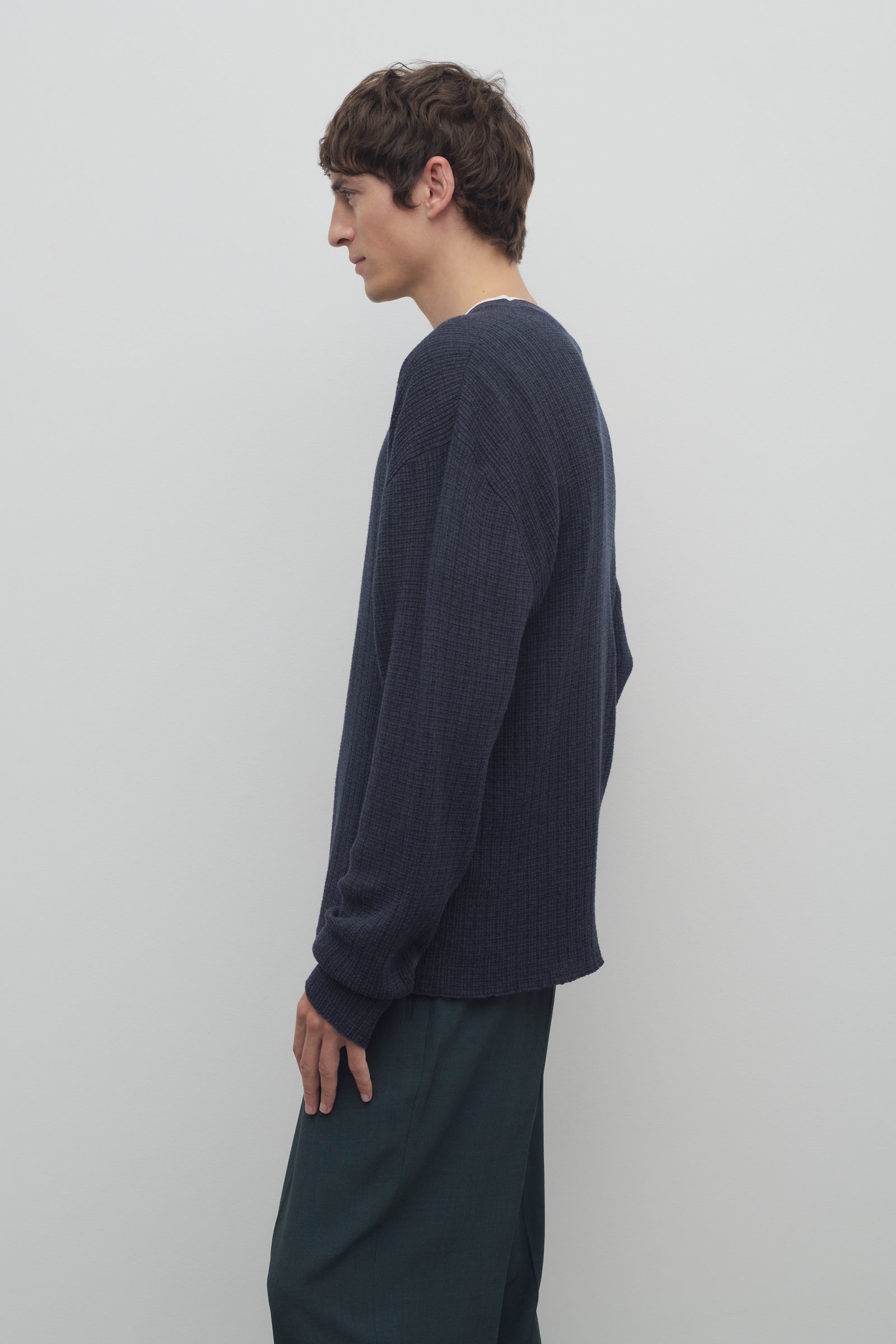Mielo Sweater Blue in Cotton and Cashmere – The Row