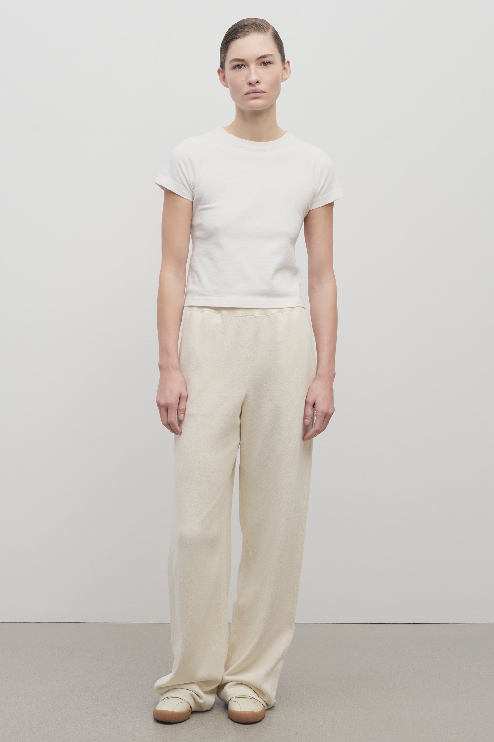 THE ROW ホワイト　コットン　パンツ　美品 Sharka コットンとカシミアのパンツ ホワイト – The Row