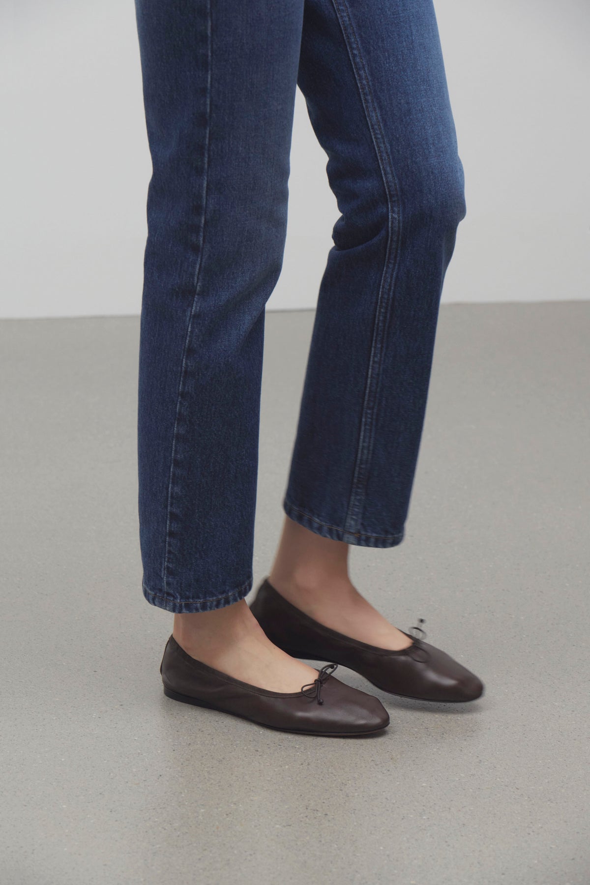 Awar Ballerina Flat Brown in Leather – The Row