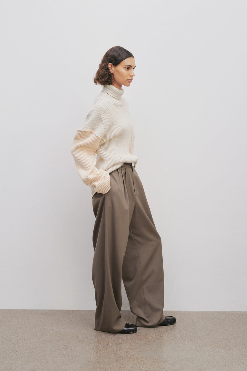 Rufos Pant in Polyester and Virgin Wool