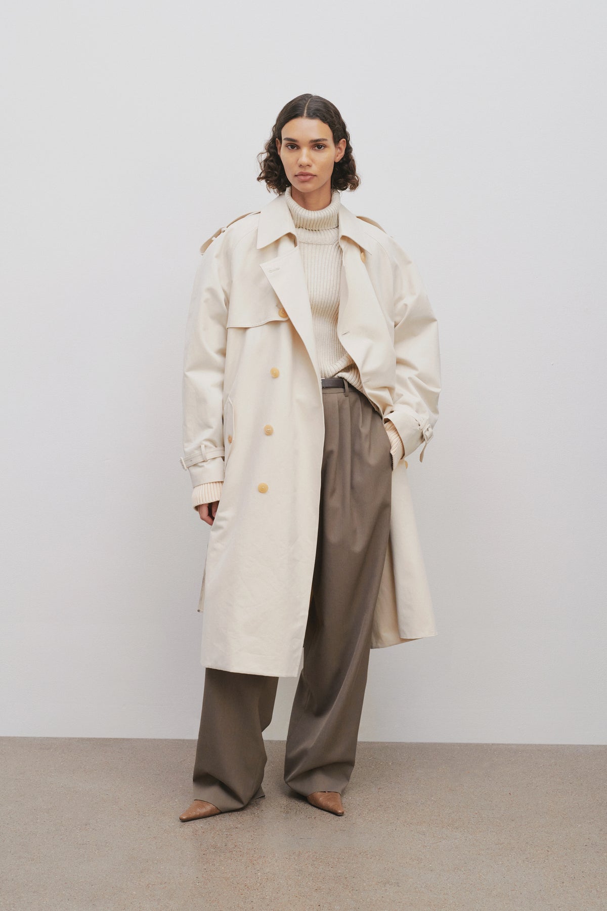 June Coat in Cotton and Virgin Wool