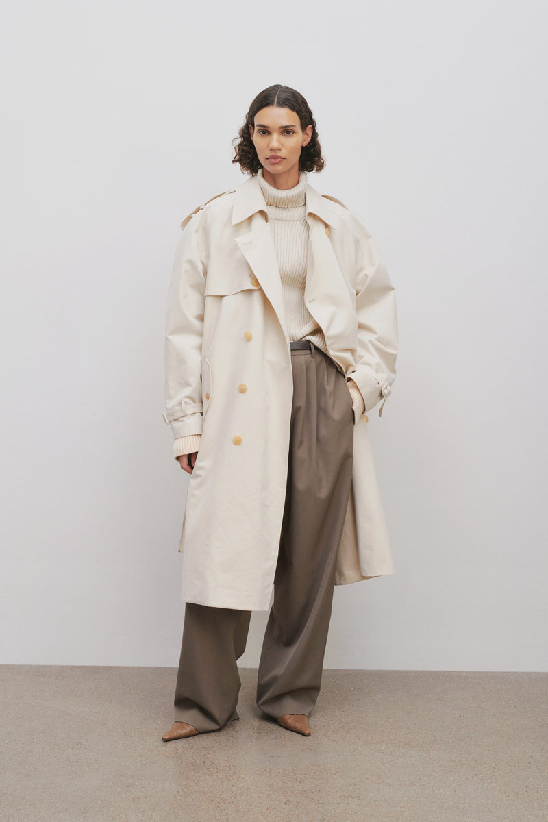 June Coat in Cotton and Virgin Wool
