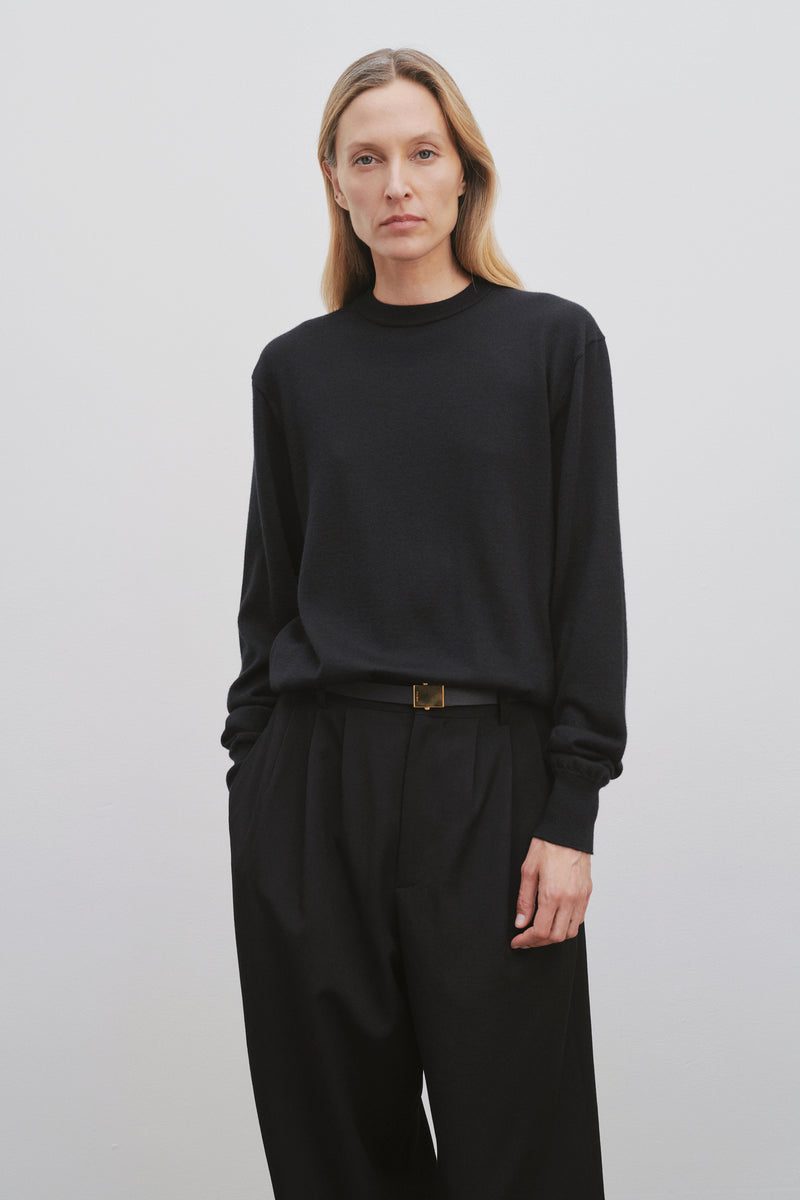 Druyes Top Black in Wool and Cashmere – The Row