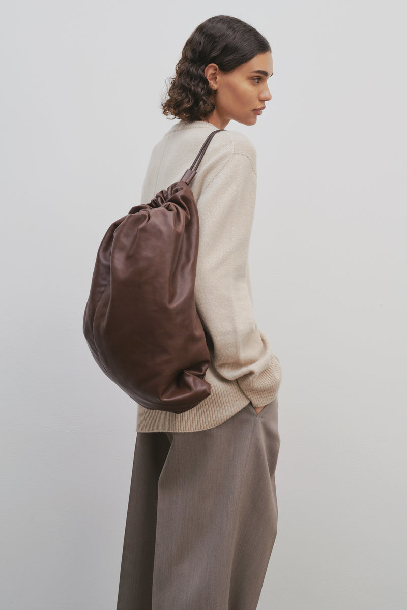 Puffy Backpack Brown in Leather – The Row