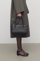 E/W Top Handle Bag in Leather