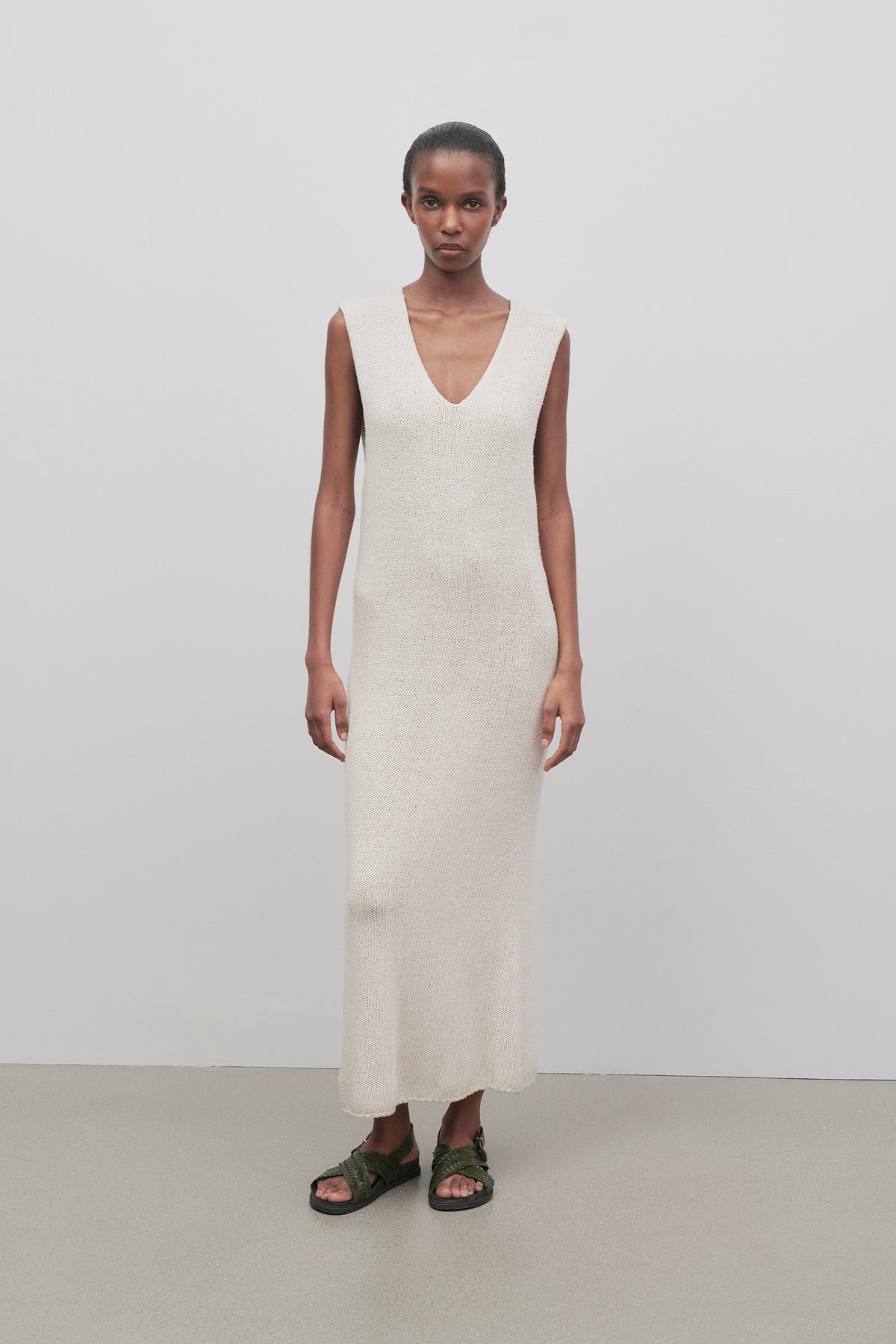 White silk dress from the row clothing line