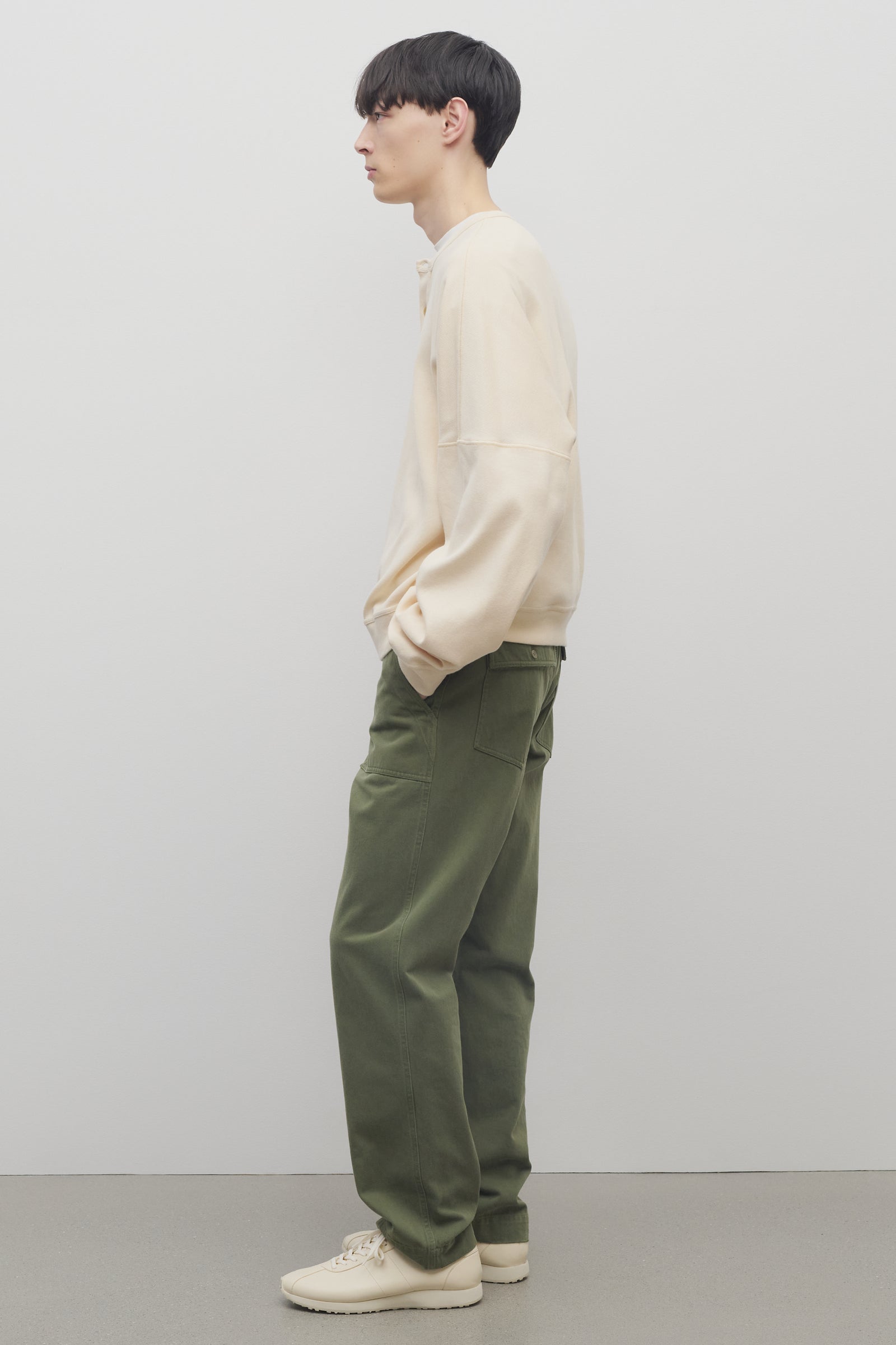 【The Row】ザ ロウ 2025ss valerio パンツ グリーン Valerio Pant Green in Cotton – The Row