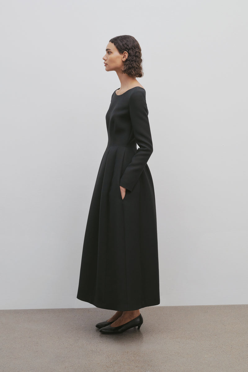 Lilibet Dress in Wool and Silk