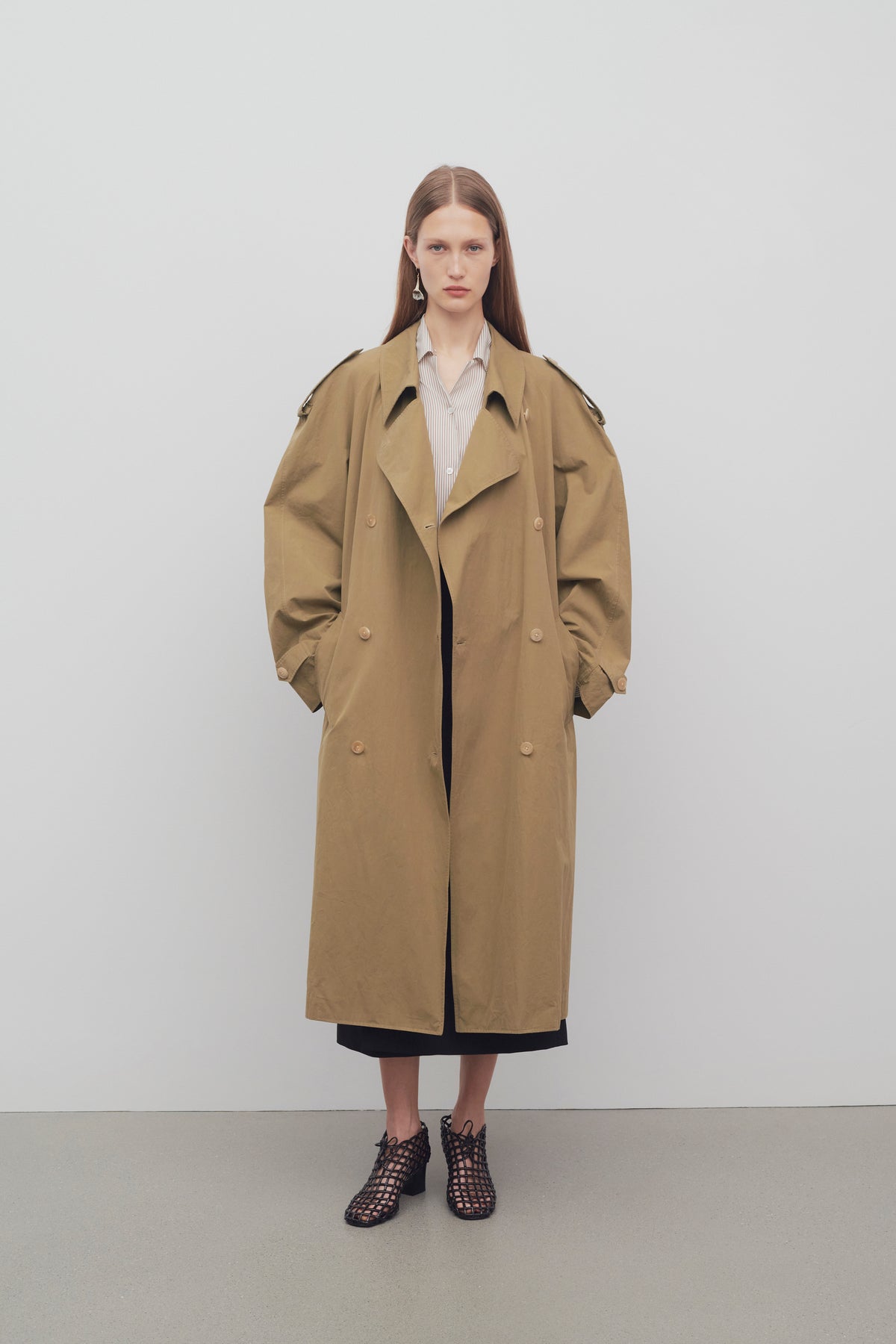 【The Row】Fedra カシミアコート Denver コットンコート グリーン – The Row