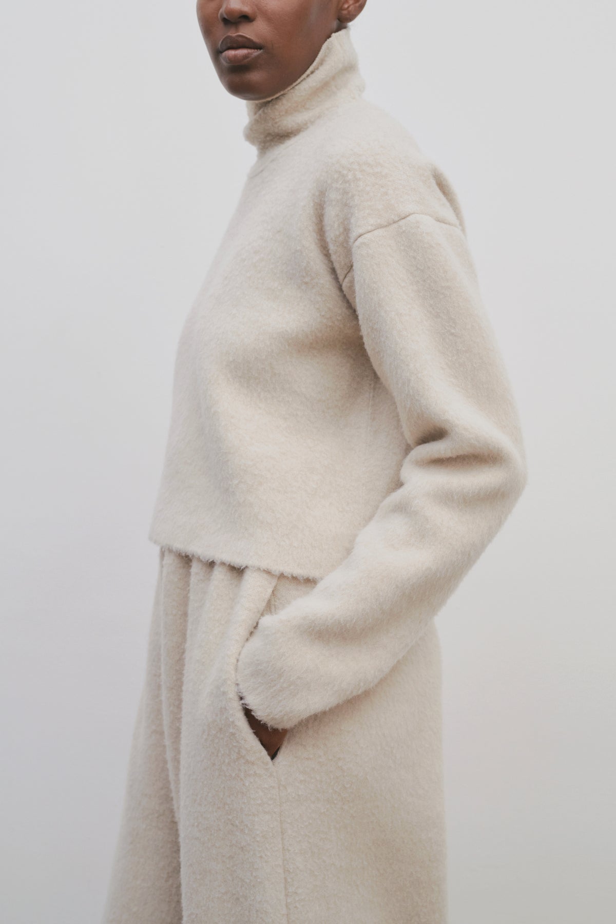 Women's merino wool leggings - Beige melange - Dilling