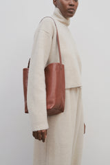 Medium N/S Shoulder Bag in Leather