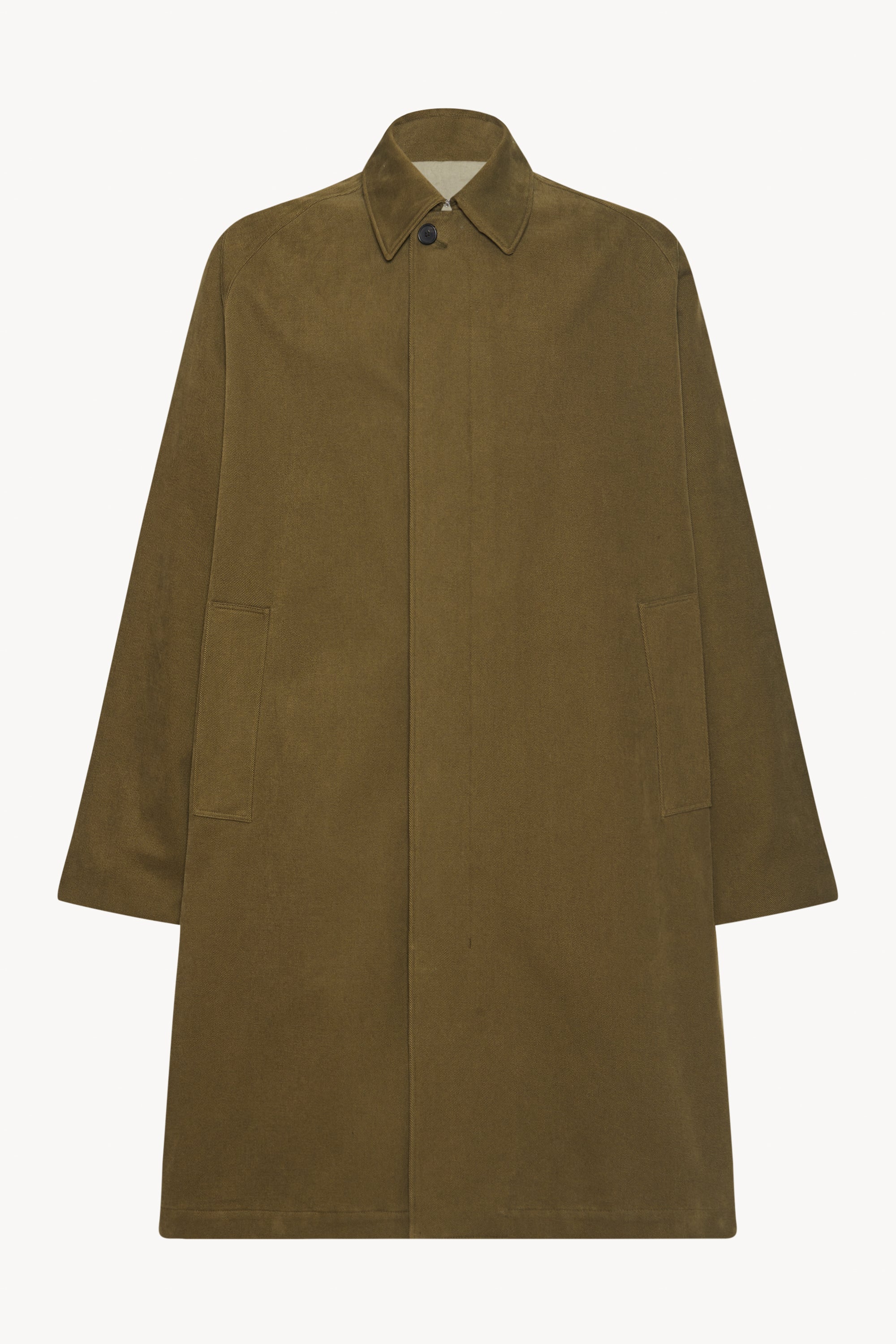 Tavish Coat Green in Cotton – The Row