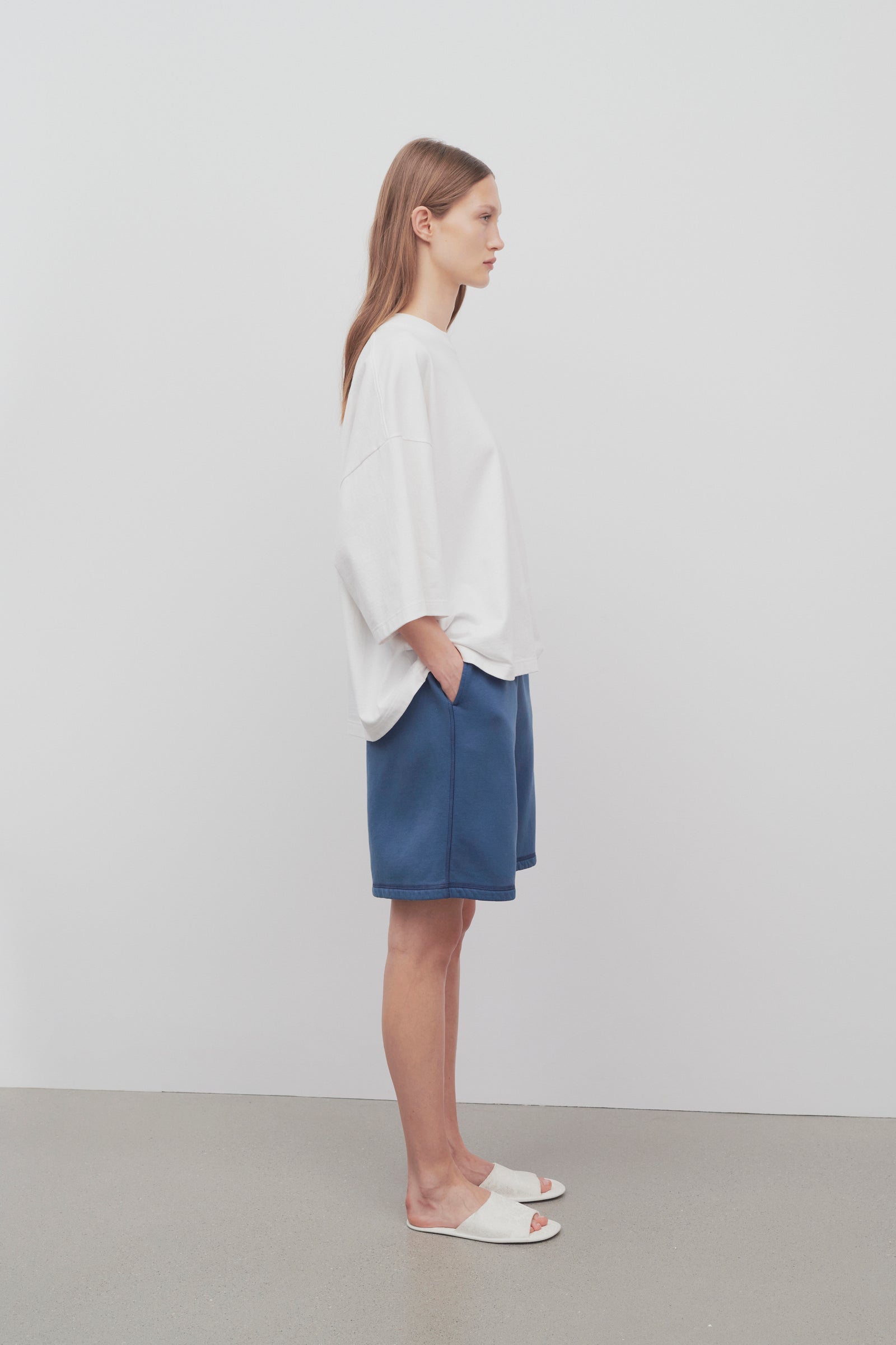【関税込み】The Row グレー Stanton ショートパンツ Stanton コットンショートパンツ ブルー – The Row