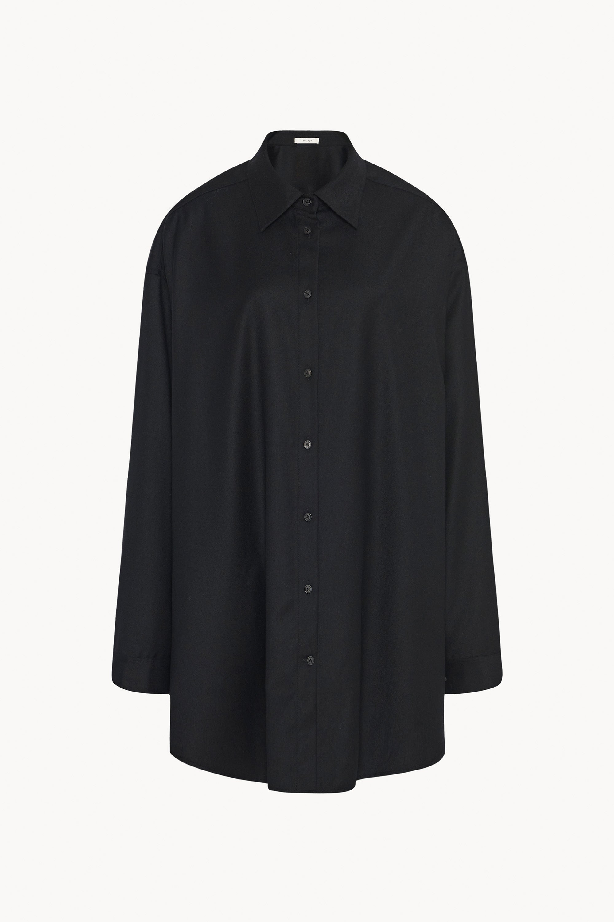 Caroline Shirt Black in Virgin Wool – The Row