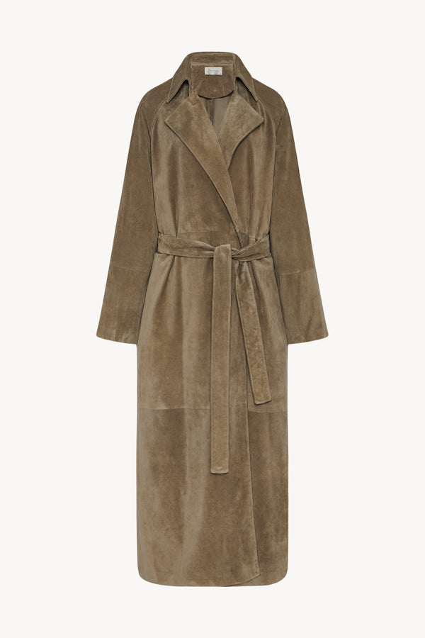 Poseidone Coat in Sueded Leather