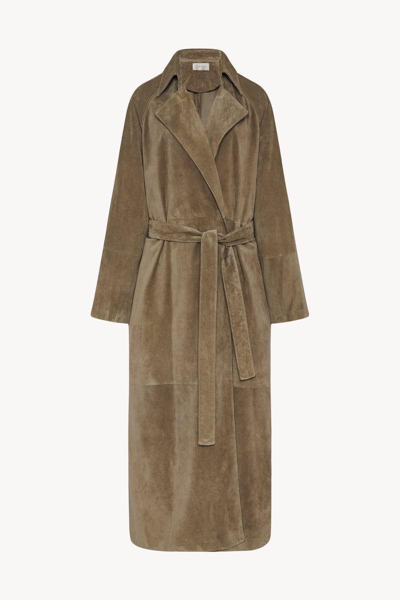 Poseidone Coat in Sueded Leather