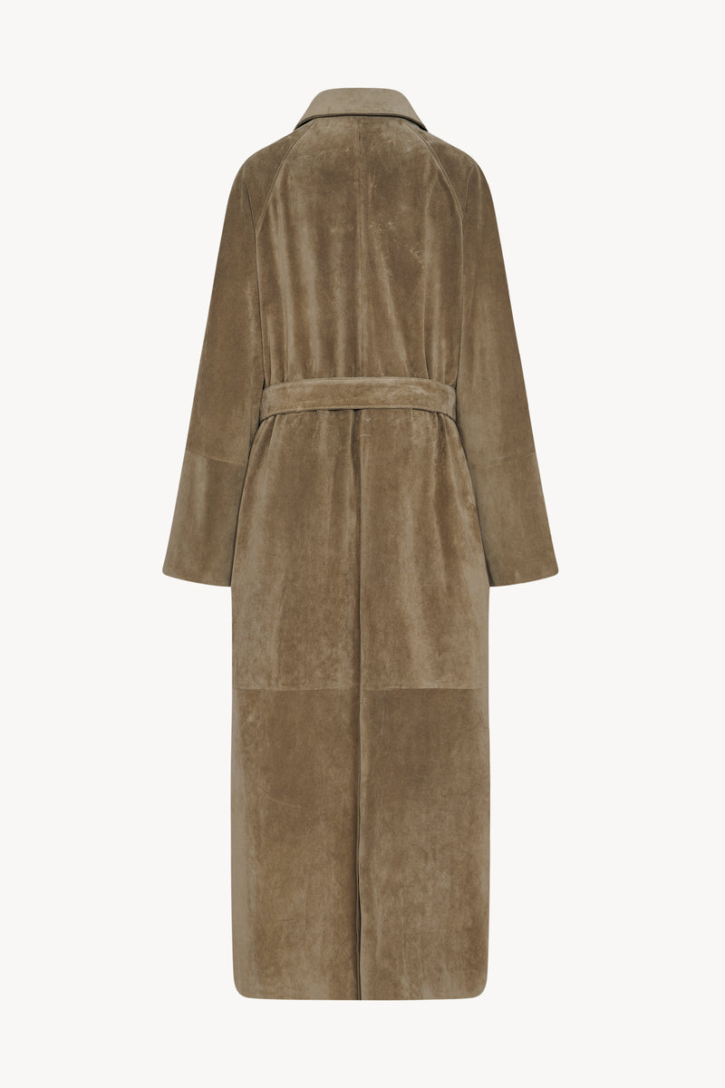 Poseidone Coat in Sueded Leather
