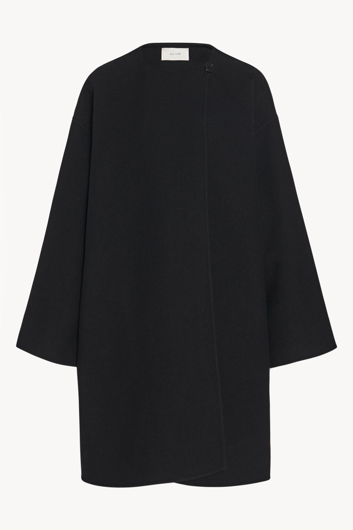 Metina Coat Black in Virgin Wool and Nylon – The Row