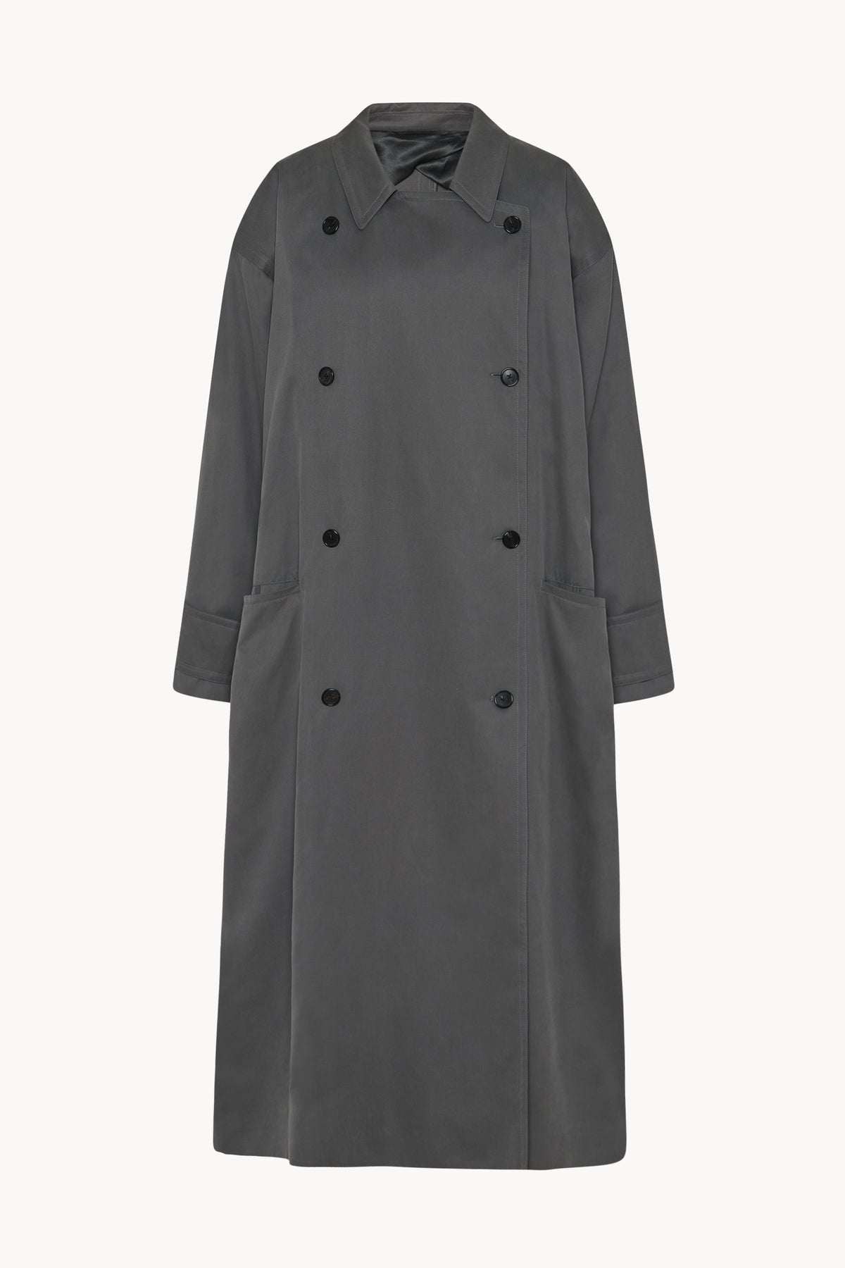 Eric Coat Grey in Silk – The Row