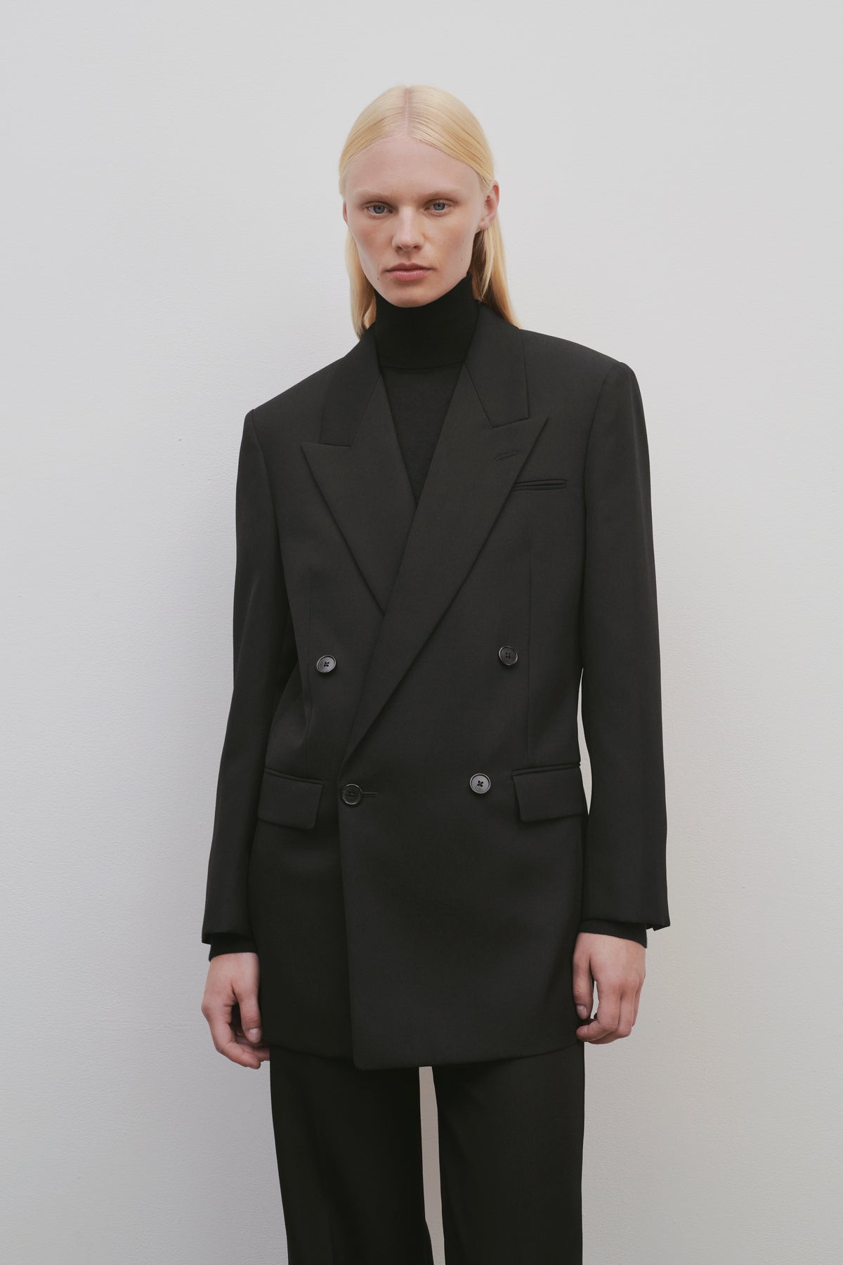 Myriam Jacket Black in Virgin Wool and Silk – The Row