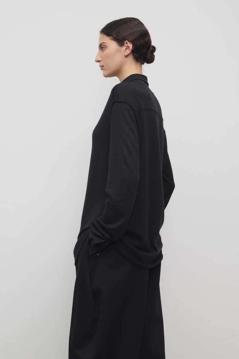 Nafari Camisa de Cachemir, Seda y Lino