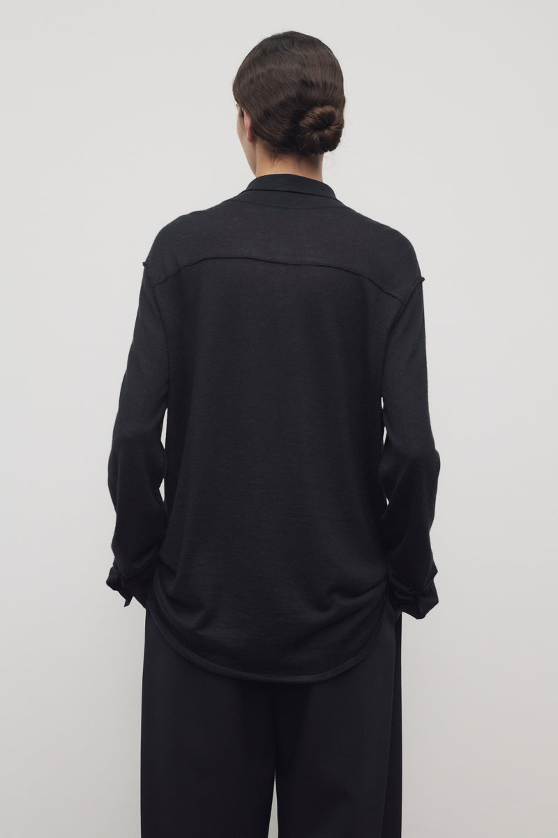 Nafari Camisa de Cachemir, Seda y Lino