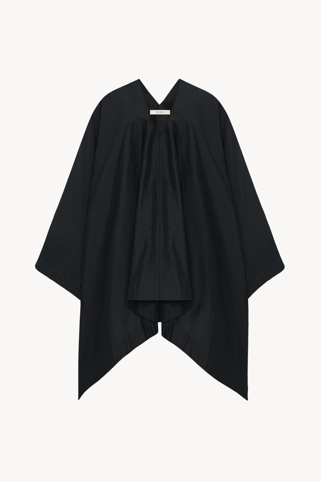 【THE ROW】Voluminous poncho in cotton and silk voile Black 8901W3838BLKF_84614327-7b8b-