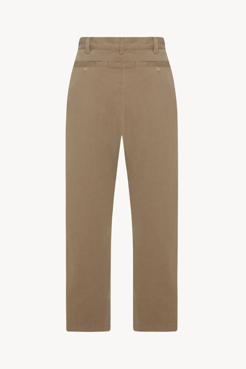 Zalenka Pant Beige in Cotton and Cashmere – The Row
