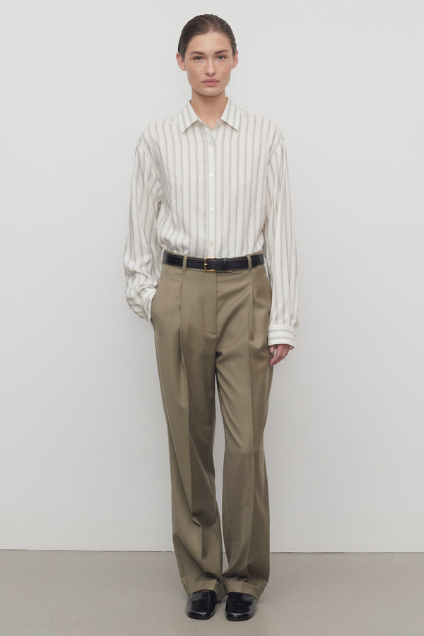 Therow パンツ　グレー　ザロウ ウィメンズ パンツ＆ショーツ：パンツ、ワイドレッグパンツ