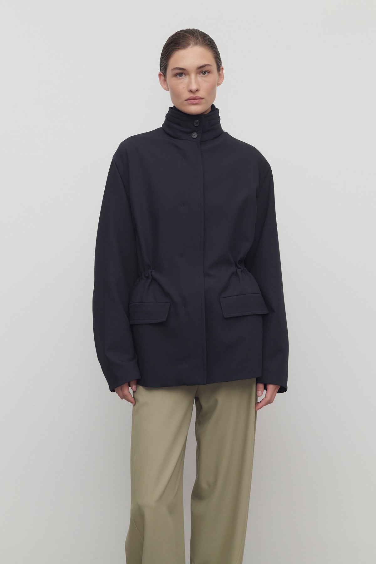 Tanera Jacket Blue in Virgin Wool – The Row